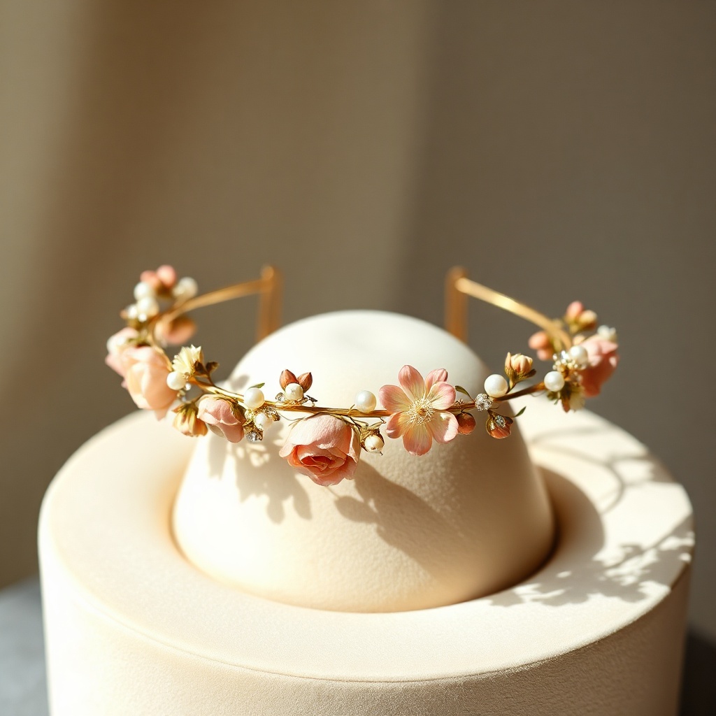 Couronne Florale — Hortensia & Perles