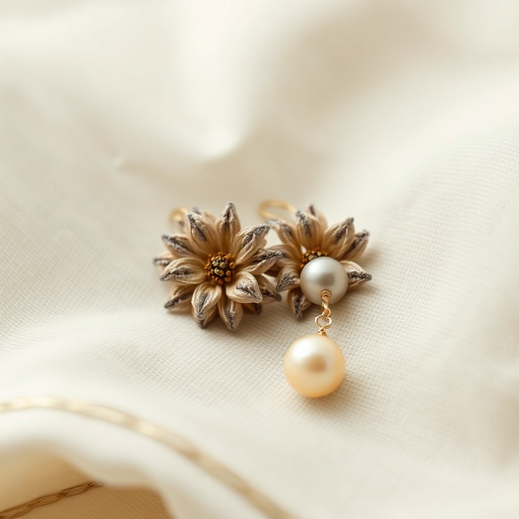 Boucles d'Oreilles — Hortensia & Perle